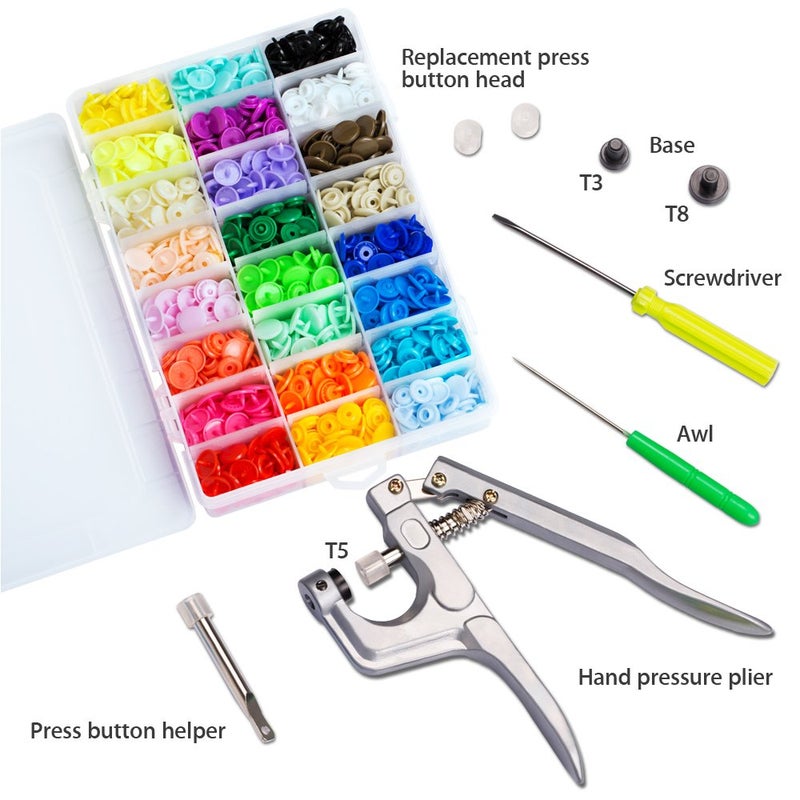 LYNDA Snaps and Snap Pliers Set, 360 Sets T5 Plastic Buttons for Sewing and Crafting - Image 2